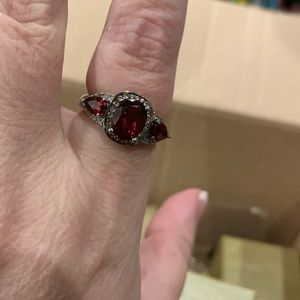 Laborite red ruby three stone color ring. New with tags. Size 8
